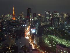 東京タワーと、東海道本線の車両基地（笑）が望めます