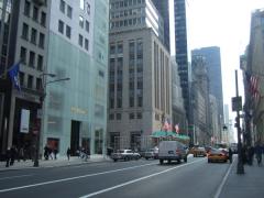 ヴィトンの建物の右奥は、ティファニーのニューヨーク本店です
